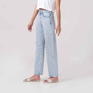 Vaqueros desgastados ajustados para mujer, ropa exterior para todas las estaciones con estilo frontal plano, combinación perfecta para la primavera Otoño Invierno - Product Image 6