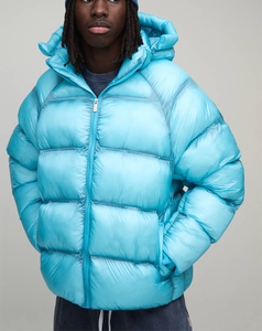 Chaqueta Acolchada de Invierno para Hombre, Estilo Europeo, Tejida, Cálida, Brillante, con Logotipo Bordado y Letras, para Clima Frío, Estilo Urbano - Product Image 1