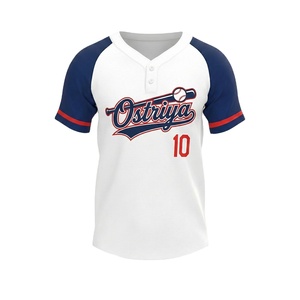 Camiseta de Béisbol/Sóftbol de Dos Botones para Deportes Unisex, Transpirable, Manga Corta, Logotipo Personalizado, 100% Poliéster, Precio Económico - Product Image 1