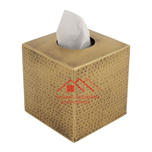 Accesorios de baño Caja de servilletas de metal de lujo con diseño personalizado a precio al por mayor Caja de pañuelos de metal de aluminio con acabado esmaltado - Product Image 4