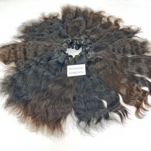 ผมต่อจากผมมนุษย์ผมชาวอินเดียสีดำธรรมชาติไม่ผ่านกระบวนการผมต่อแบบดิบพร้อมผมหยิกแบบอัฟโฟรยากิสไตล์ของวัด - Product Image 1