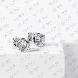 925 Sterling <b>Silver</b> 2.00 TCW Round Cut <b>Stud</b> Moissanite Earrings 14K Gold Plated Perfect Anniversary Gift Women Her Diamond <b>Studs</b> - Product Image 3