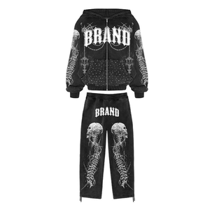 Survêtement Homme Tendance Hiver Décontracté Streetwear Personnalisé 100% Coton Polaire Délavé au Soleil Effet Acide Haute Qualité Respirant - Product Image 6