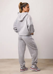 ชุดวอร์มสำหรับผู้หญิงชุดวอร์มผ้าคอตตอนสีเทาฟอกไซส์ใหญ่ไร้ขีดจำกัดดีไซน์ใหม่ - Product Image 2