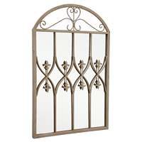 Espejo de Jardín Vintage con Marco Arqueado, Espejo de Pared de Hierro para Exteriores, Estilo Campestre Francés, para Patio, Jardín, Valla, Decoración de Casa de Campo