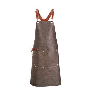<b>Leather</b> <b>Apron</b> With Comfortable Cross-back Shoulder Straps Premium Quality Luxury Handcrafted LPN-0078 - Product Image 6