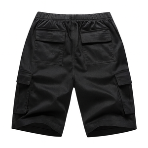 Shorts vintage délavés écologiques et respirants pour hommes, avec poches avant texturées, style streetwear, décontractés d'été, à taille élastique - Product Image 2