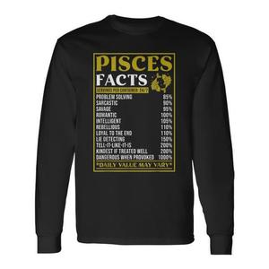 T-shirt à manches longues amusant avec les faits du zodiaque Pêcheurs, vêtements promotionnels Zodiak - Product Image 1