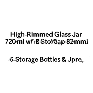 High-Rimmed Glass <b>Jar</b> 720ml with Black Cap 82mm 6-Pack Storage Bottles - Product Image 3
