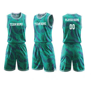Uniformes de Baloncesto Personalizados, Conjunto de Camiseta y Pantalones Cortos con Estampado Floral Sublimado, Venta al por Mayor OEM, Ropa Deportiva Transpirable de Secado Rápido para Equipos - Product Image 1