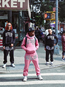 Baggy évasé double couche empilé à coupe régulière personnalisé coton éponge français surdimensionné hiver Streetwear survêtement pantalon de survêtement à capuche - Product Image 6