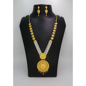 Joyería Antigua India chapada en oro de moda latón puro indio nupcial boda desgaste joyería conjunto de collar de alta calidad - Product Image 1