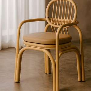 Impresionante Silla de ratán duradera de estilo minimalista para uso en interiores y exteriores Casas de campo cómodas Apartamentos Dormitorios Salas de estar - Product Image 1