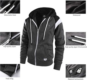 Sudadera con capucha y camisa extragrande lavada con ácido de 100% algodón personalizada con técnicas bordadas y con cuentas para el invierno - Product Image 6