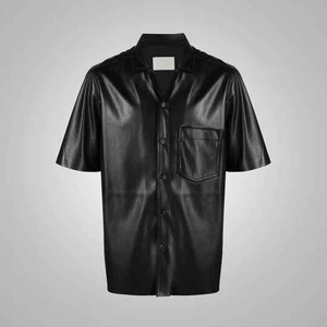 Camisas Formales de Hombre de Punto de Cuero 100% de Primera Calidad, Ecológicas, Transpirables, Diseño de Invierno, Última Moda, Suaves y de Grano Fino - Product Image 1