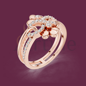 แหวนเพชรโมอิส14K พร้อมรัศมีที่ซ่อนอยู่เครื่องประดับหรูหรา - Product Image 1