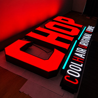 Lettres en relief 3D personnalisées avec éclairage LED, logo d'entreprise en métal et acrylique, enseigne imperméable pour intérieur et extérieur, signalétique commerciale