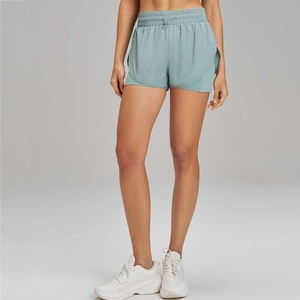 Short de fitness GYM d'été décontracté pour femmes taille haute anti-décapage Lulu Yoga Shorts fermeture à la taille élastique motif de short chaud - Product Image 1