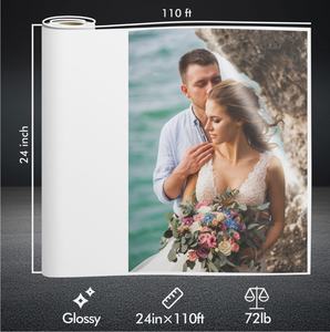 Papier photo brillant Koala Ultra Premium, best-seller, prêt à être expédié, rouleau de 24 pouces x 110 pieds, 72 lb, pour imprimantes jet d'encre - Product Image 2