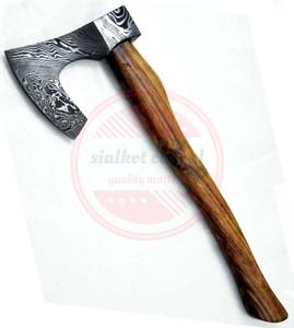 Hache Tomahawk de Damas fabriquée à la main sur mesure Hachette de chasse avec manche en bois - Product Image 5