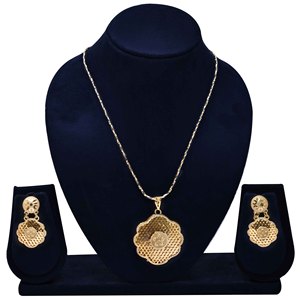 Elegante conjunto de pendientes colgantes rellenos de oro, joyería chapada en oro de latón para bodas, collares religiosos ortodoxos de moda - Product Image 1