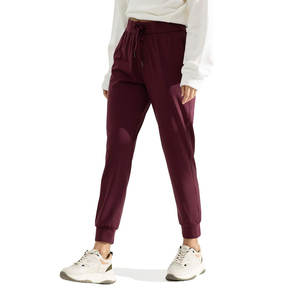 Pantalon de jogging en coton marron pour femmes taille XL Super confortable respirant polaire soie Logo personnalisé coupe ample Streetwear plat hiver - Product Image 1