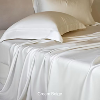 Vente en gros de draps de lit de luxe en lyocell personnalisés multi-tailles en fibre de bambou de couleur ensemble de literie d'hôtel à texture soie écologique