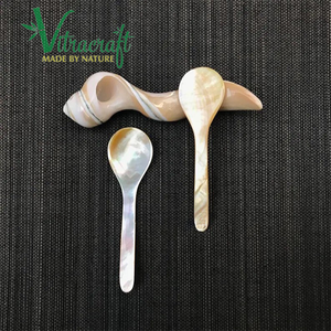 Cuillères en nacre naturelle uniques Cuillères à caviar faites à la main offrant une expérience luxueuse de profiter du caviar Taille 8.5cm - Product Image 1