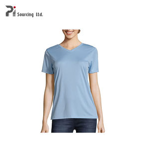 Camiseta informal de LICRA para mujer, ropa suave de poliéster con cuello redondo, lisa, personalizada, inteligente, supersuave y cómoda, 2023 - Product Image 4