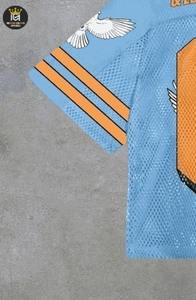 Camiseta Deportiva Retro para Hombre, Camiseta de Fútbol con Hombros Caídos, Recortada, 100% de Algodón, Corte Holgado - Product Image 3