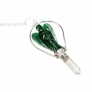 Pendule d'angle en jade vert Vente en gros Jade vert sculpté à la main Pierre précieuse de guérison Pendules d'angle en cristal Pendule de radiesthésie Reiki - Product Image 4