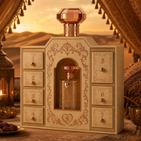 Boîte cadeau de luxe pour parfum, emballage tiroir en carton, logo personnalisé, dorure et argenture, style musulman moyen-oriental pour marques de beauté