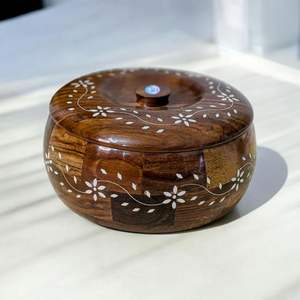 Boîte Chapati en bois personnalisée OEM pour récipients de stockage d'ustensiles de cuisine avec motif imprimé pour Roti et Chapati - Product Image 1