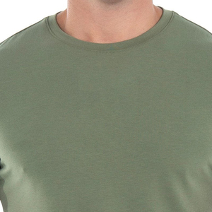 T-shirt de base uni pour hommes été respirant col rond t-shirt doux pour hommes 100% coton OEMODM commande en gros fabricant en gros - Product Image 3