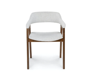 Silla de comedor moderna y cómoda con marco de madera de teca maciza con espuma de tela de tapicería para uso en interiores y exteriores - Product Image 5