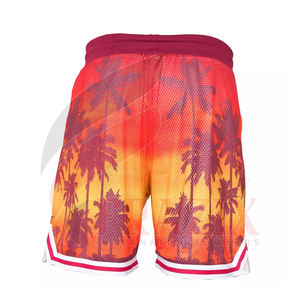 Pantalones cortos de baloncesto retro de diseño personalizado para hombres, material de malla de poliéster ecológico, pantalones cortos deportivos para adultos con servicio OEM - Product Image 3