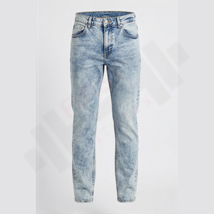 กางเกงยีนส์เดนิมทรงปกติสไตล์วินเทจแบบปะติดปะต่อ ดีไซน์ใหม่ปี 2026 สำหรับนักธุรกิจชาย บริการ OEM ODM ขายส่ง ผ้าฝ้าย 100% - Product Image 1