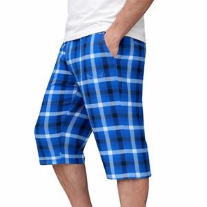Pantalones Cortos a Cuadros para Hombre, Casuales, de Algodón, hasta la Rodilla, de Secado Rápido, Transpirables, para Correr - Product Image 6