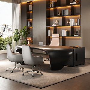 Light Neutral Fiberglass Engineered <b>Wood</b> Rectangular Executive <b>Desk</b> Easy-Clean Surface 1-Year Warranty - Product Image 2