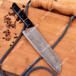 มีดทำครัวเชฟเหล็กดามัสกัสแท้ งานแฮนด์เมดระดับมืออาชีพ ด้ามจับยาว 8 นิ้ว น้ำหนักเบา ใช้ได้ทั้งมือซ้ายและขวา เป็นมิตรต่อสิ่งแวดล้อม ด้ามไม้/อีพ็อกซี่ - Product Image 2