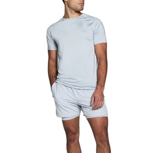 T-shirt de sport pour homme, coupe classique, manches courtes, en coton/fibre de bambou/élasthanne/polyester, pour la musculation, la course à pied et le fitness - Product Image 3