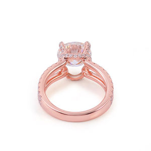 แหวนเพชรโมอิสสีโรสโกลด์18K ประดับเพชรโมอิสซาไนต์สุดหรูสำหรับผู้หญิง - Product Image 6