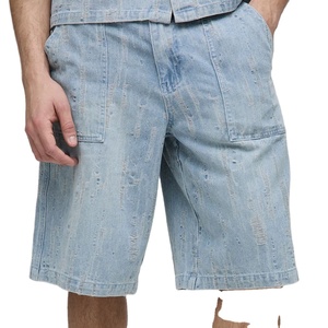 Nouveauté 2026 – Short en jean oversize en coton pour homme – Style urbain décontracté et droit pour l'été - Product Image 5