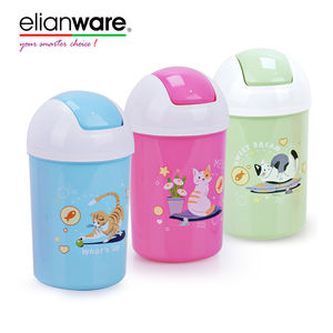 Elianware Office Usage Hand Swing Pedal Rolling Cover Rubbish Bin Trash Bin Waste Bin Dustbin