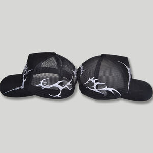 Casquette de baseball en toile et maille personnalisable OEM avec votre logo, 5 panneaux, patch brodé 3D, casquette trucker en velours suédé - Product Image 6