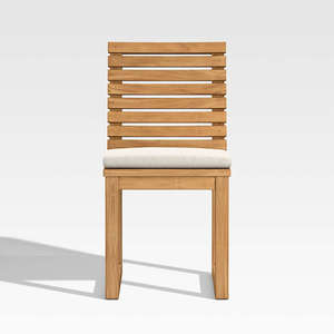 Chaise de salle à manger Belly Simple en teck massif avec coussins imperméables et finition naturelle pour une utilisation en intérieur et en extérieur. - Product Image 3