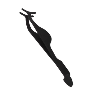 Pince à épiler en acier inoxydable noir certifiée CE pour cils et sourcils, applicateur de faux cils à pointe fine - Product Image 4