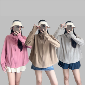 Cooling Fabric <b>Sunscreen</b> Jacket with Hat Cover Face Anti-UV Sun Protection Lightweight Jacket for Women - Product Image 6