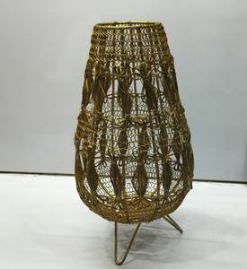 Soporte de candelita individual, forma de cilindro dorado, linterna colgante de luz de cera para Navidad, decoración del hogar, sala de estar, Día de San Valentín - Product Image 1