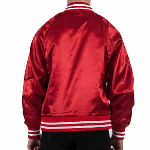 Veste en cuir Satin de laine et coton de haute qualité dernier col montant Baseball Letterman vestes en toile d'hiver pour les joueurs de balle de Base - Product Image 4